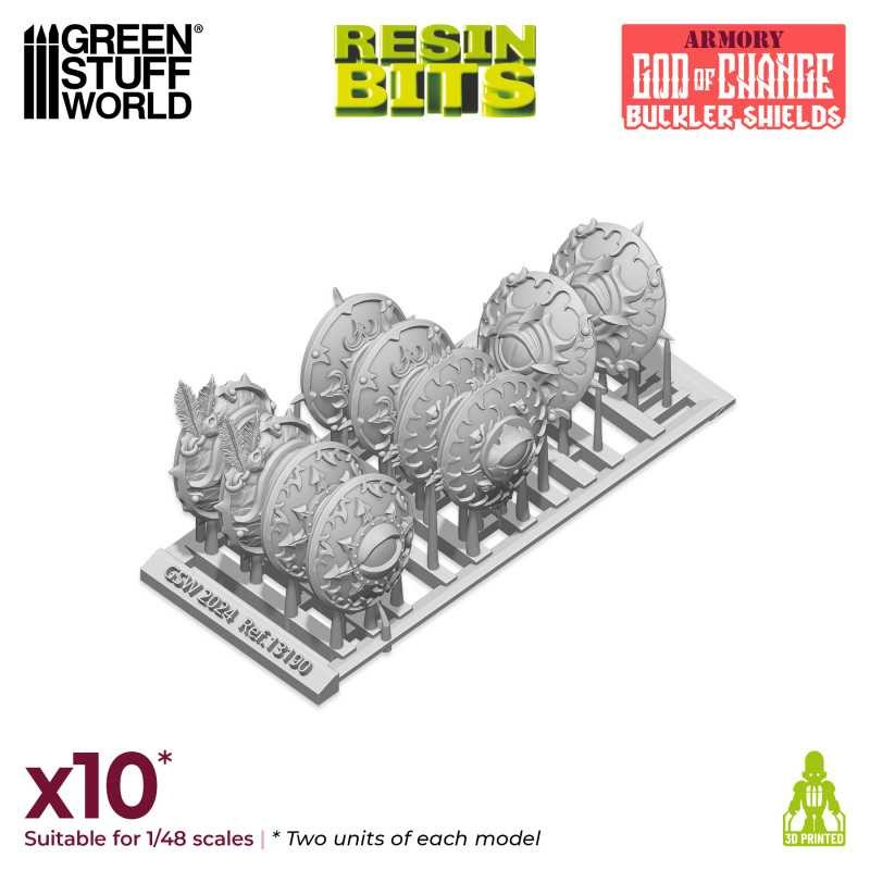 GREEN STUFF WORLD 13190 God of Change Bucklers 3D Printed Set