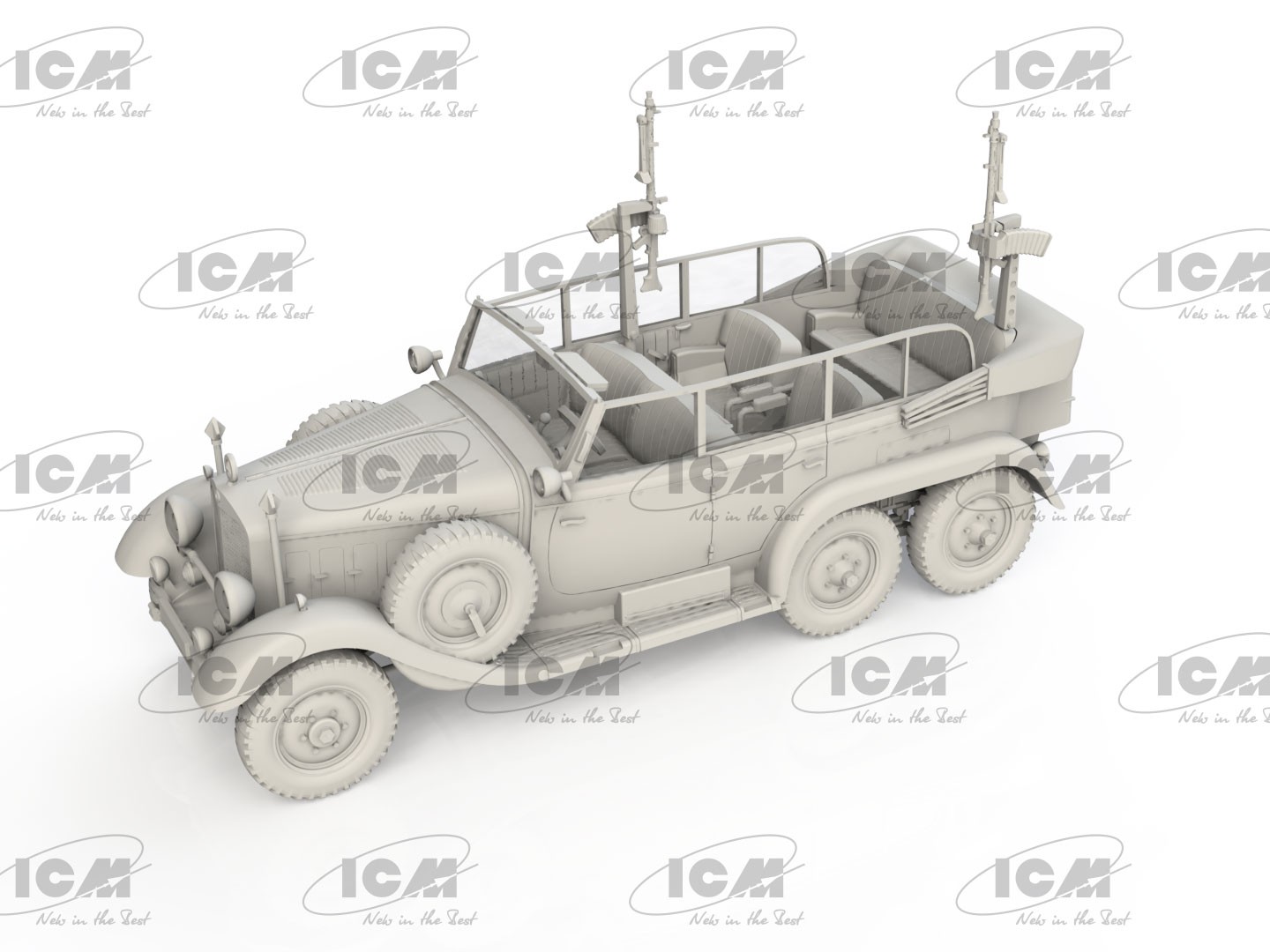 ICM 72473 1/72 Type G4 Partisanenwagen with MG 34, WWII German vehicle ASKERİ ARAÇ MAKETİ