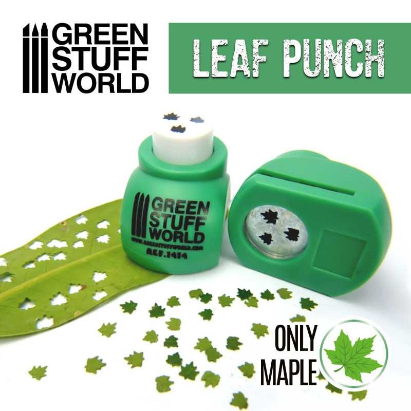 GREEN STUFF WORLD 1414 Miniature Leaf Punch MEDIUM GREEN - AKÇAAĞAÇ YAPRAĞI ZIMBASI
