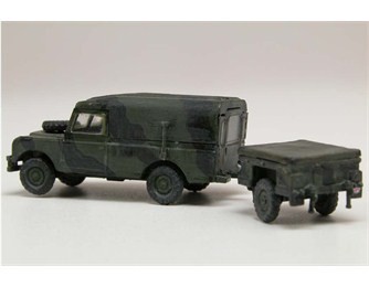 Airfix 02324 1/76 LWB Land Rover (Hard Top) & Trailer ASKERİ KARA ARACI MAKETİ