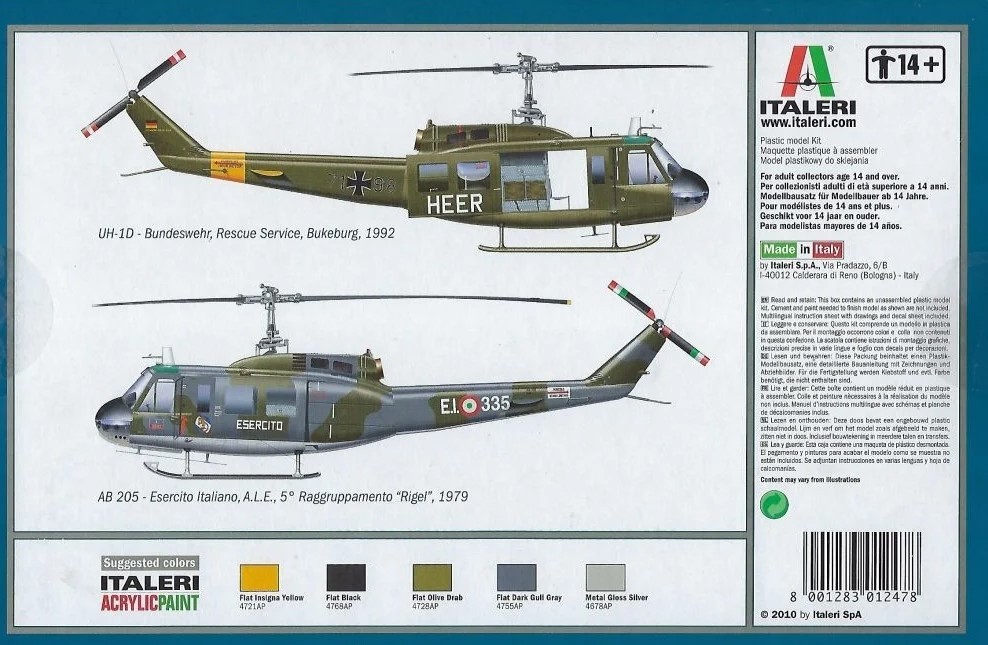 ITALERI 1247 1/72 UH-1D IROGUOIS ASKERİ HELİKOPTER MAKETİ