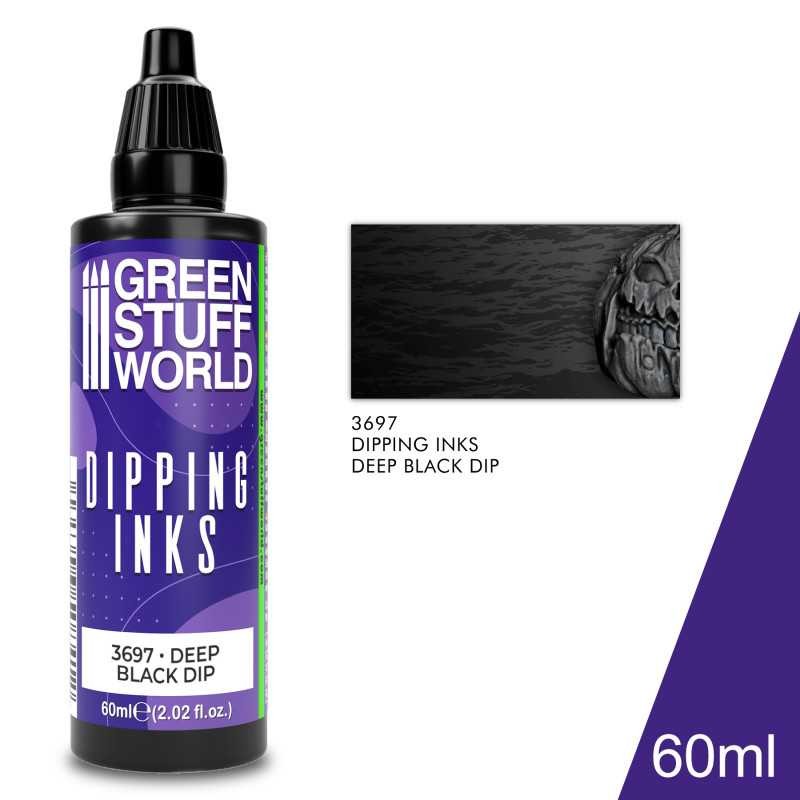 GREEN STUFF WORLD 3697 Dipping Ink Deep Black Dip MAKET BOYASI 60 ml