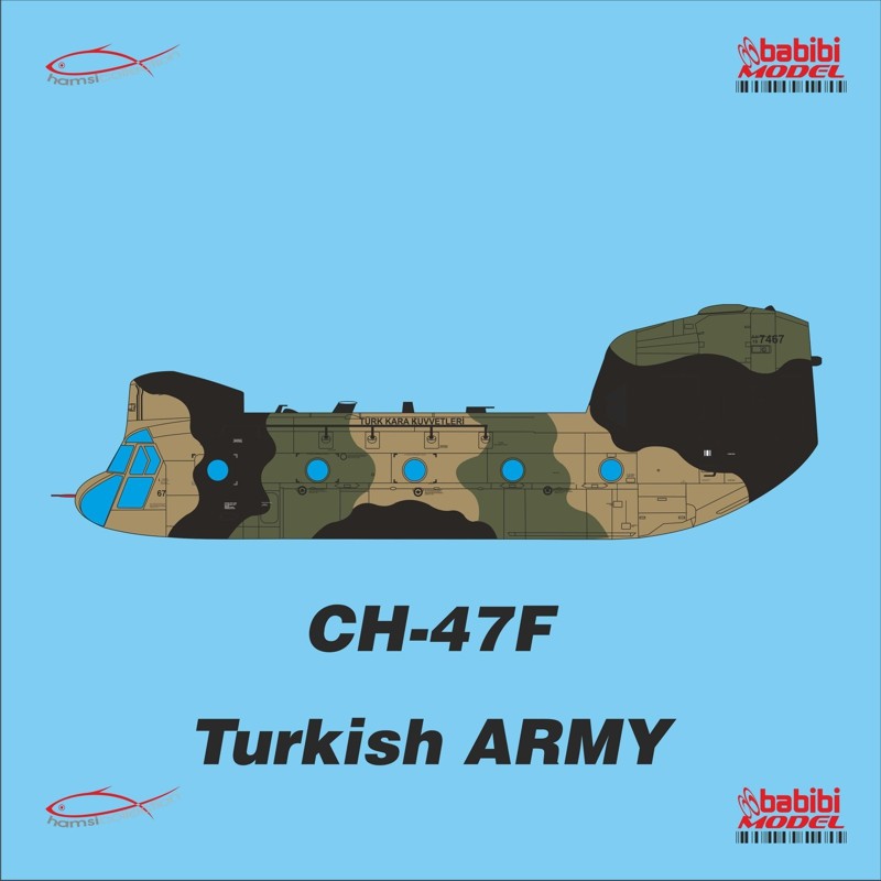 BABİBİ MODEL DBT - 01354 1/48 CH-47F CHINOOK TÜRK KARA KUVVETLERİ DEKAL SETİ