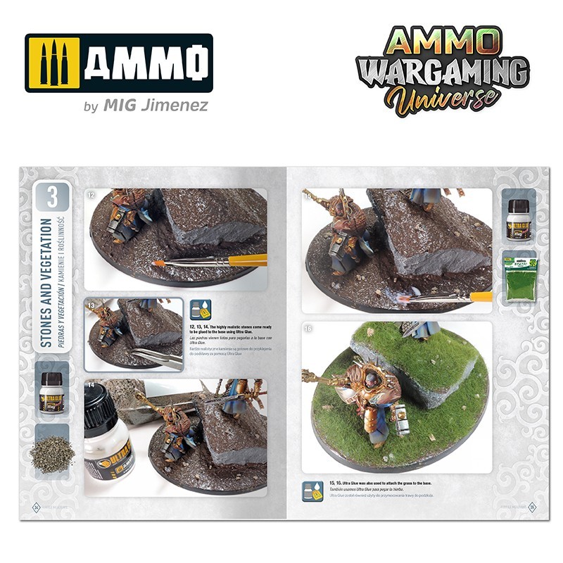 AMMO MIG 6929 WARGAMING UNIVERSE Book 10 Fertile Meadows - BEREKETLİ ÇAYIR ZEMİN YAPIM TEKNİKLERİ KİTABI