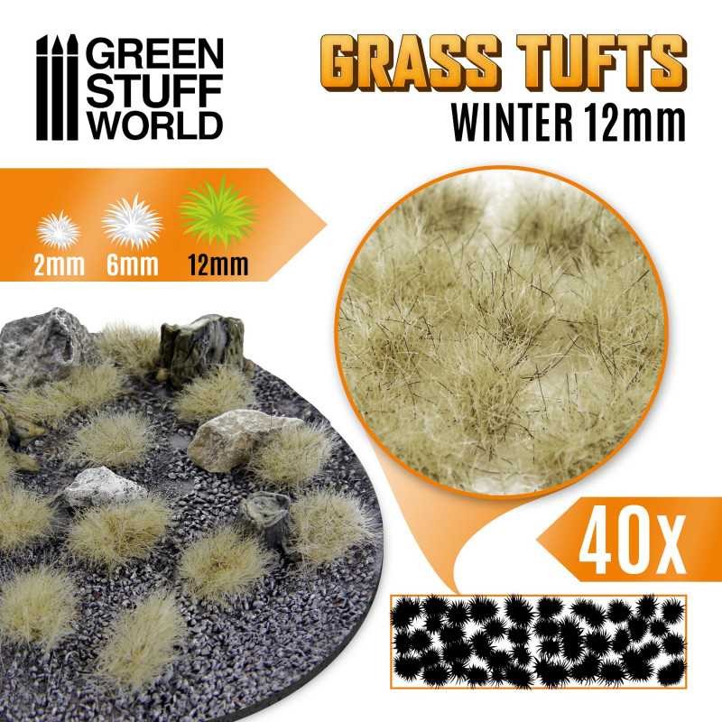 GREEN STUFF WORLD 10665 Grass TUFTS 12mm self-adhesive WINTER - 12MM KIŞ ÇİM ÖBEĞİ