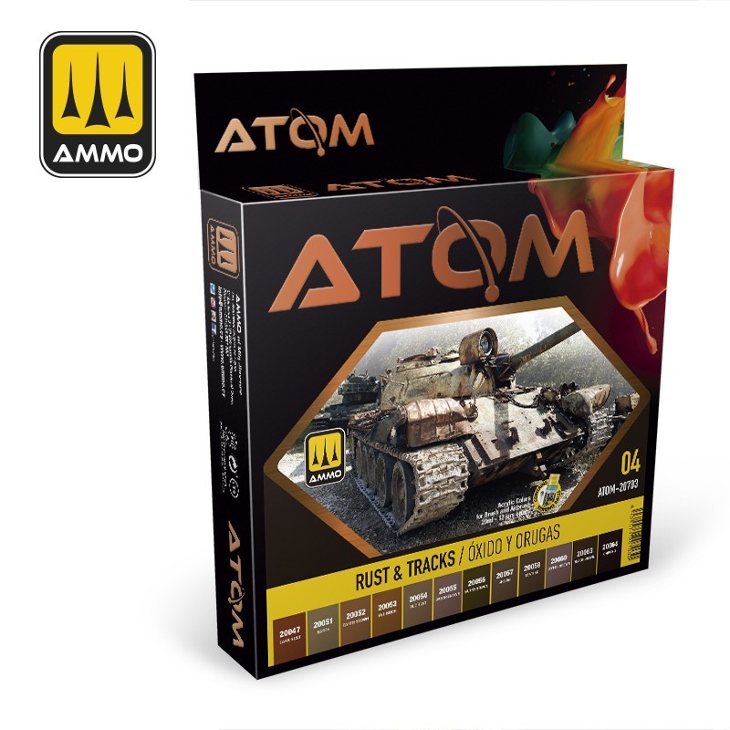 AMMO MIG 20703 ATOM Rust & Tracks Colors Set - Pas ve Palet Renkleri Seti