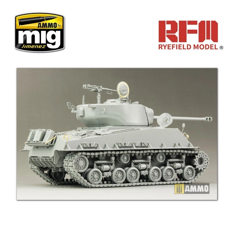 RYE FIELD MODELS 5028 1/35 SHERMAN M4A3E8 W/ WORKABLE TRACK LINKS TANK MAKETİ