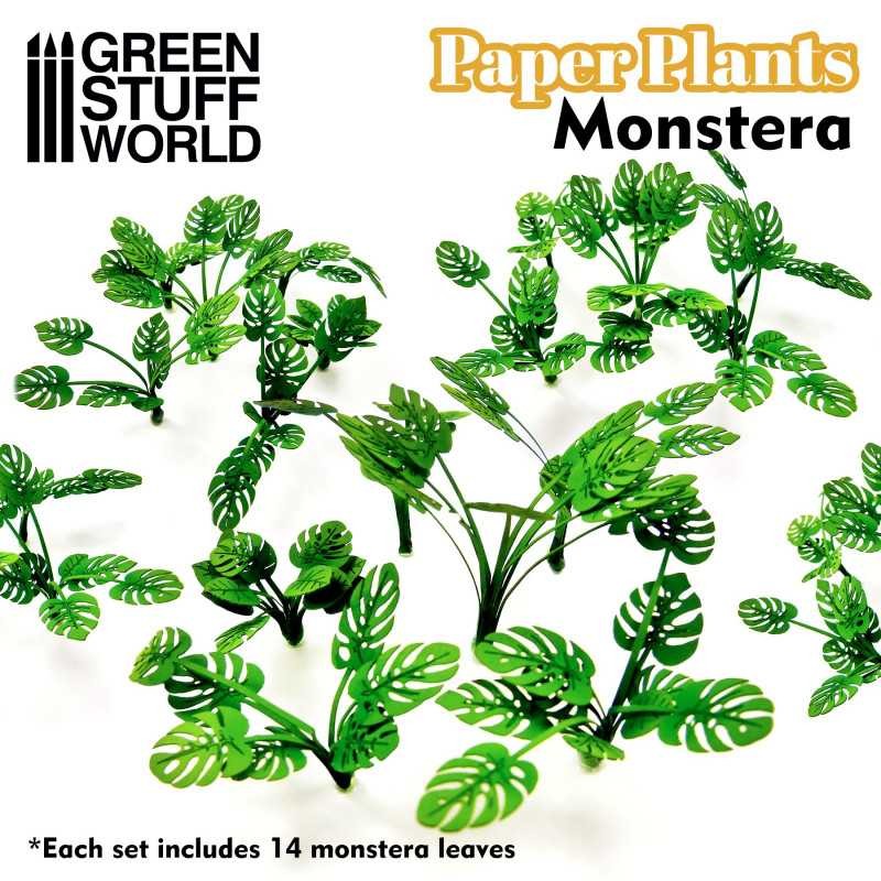 GREEN STUFF WORLD 10368 Paper Plants Monstera - KAĞIT BİTKİLER DEVE TABANI