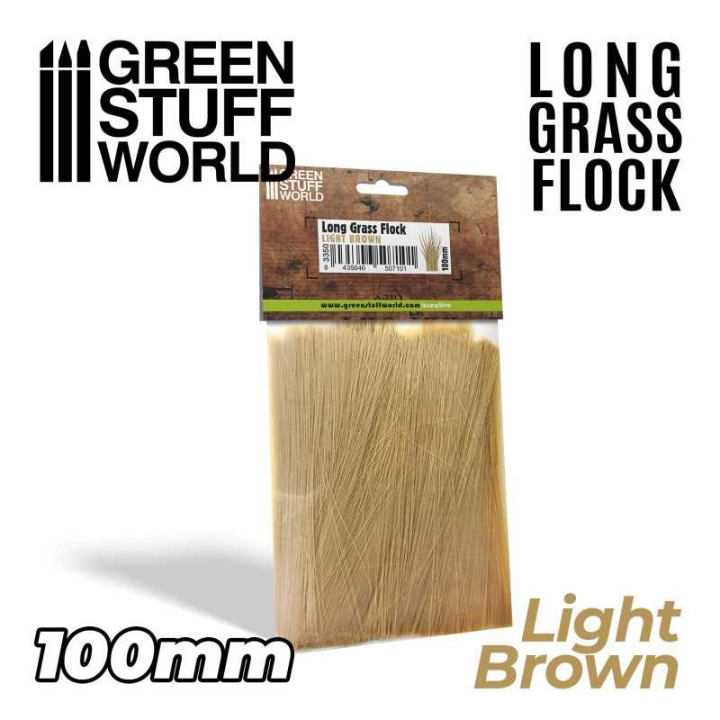 GREEN STUFF WORLD 3350 Long Grass Flock 100mm - Light Brown 10 CM UZUN ÇALI - AÇIK KAHVERENGİ