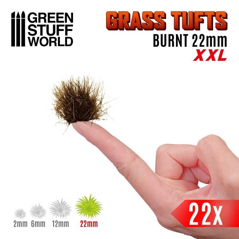 GREEN STUFF WOLRD 11453 Grass TUFTS XXL 22mm self-adhesive BURNT - 22MM YANMIŞ ÇİM ÖBEĞİ