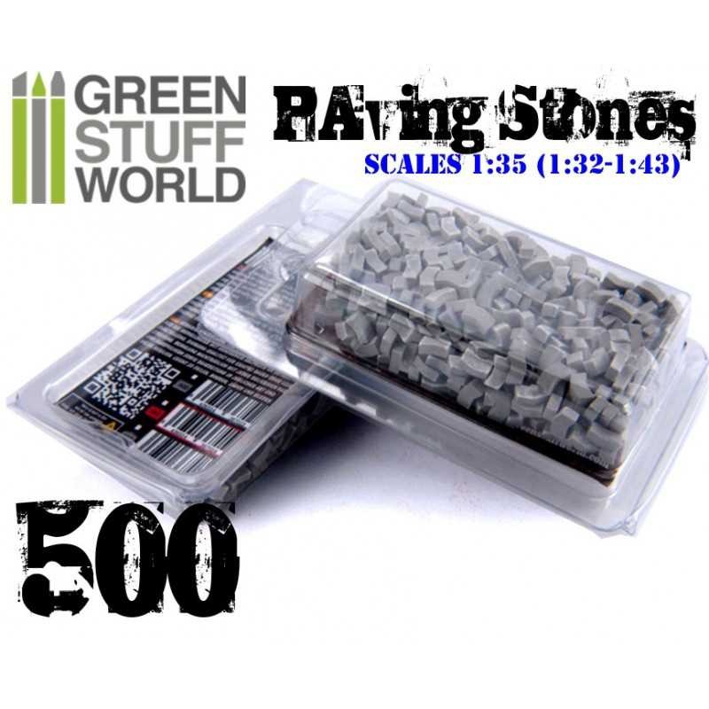 GREEN STUFF WORLD 9209 Model Paving Bricks Grey - GRİ MODEL KALDIRIM TAŞI 500 ADET