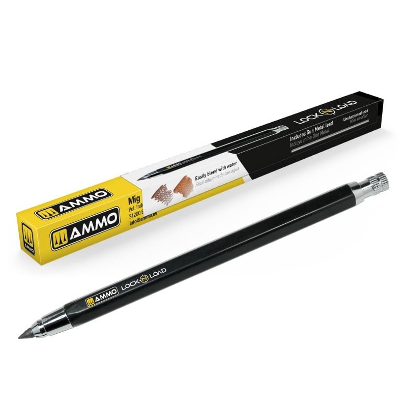 AMMO MIG 8313 LOCK N LOAD Weathering Rechargable Technical Pencil (Tool) - DEĞİŞTİRİLEBİLİR ESKİTME KALEMİ