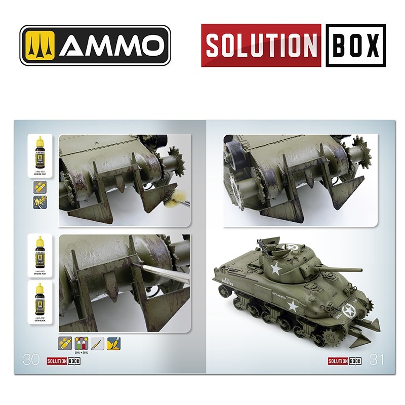 AMMO MIG 6528 How to Paint WWII USA ETO VEHICLES SOLUTION BOOK - WW2 AMERİKAN AVRUPA CEPHESİ ARAÇLARI BOYAMA TEKNİKLERİ KİTABI