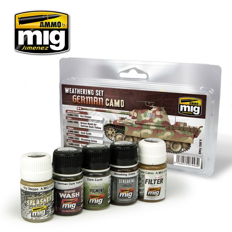 AMMO MIG 7443 German Camo Weathering Set - Alman Kamuflajları Kirletme Seti