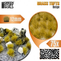 GREEN STUFF WORLD 12937 Grass TUFTS 12mm self-adhesive BEIGE - 12MM BEJ ÇİM ÖBEĞİ