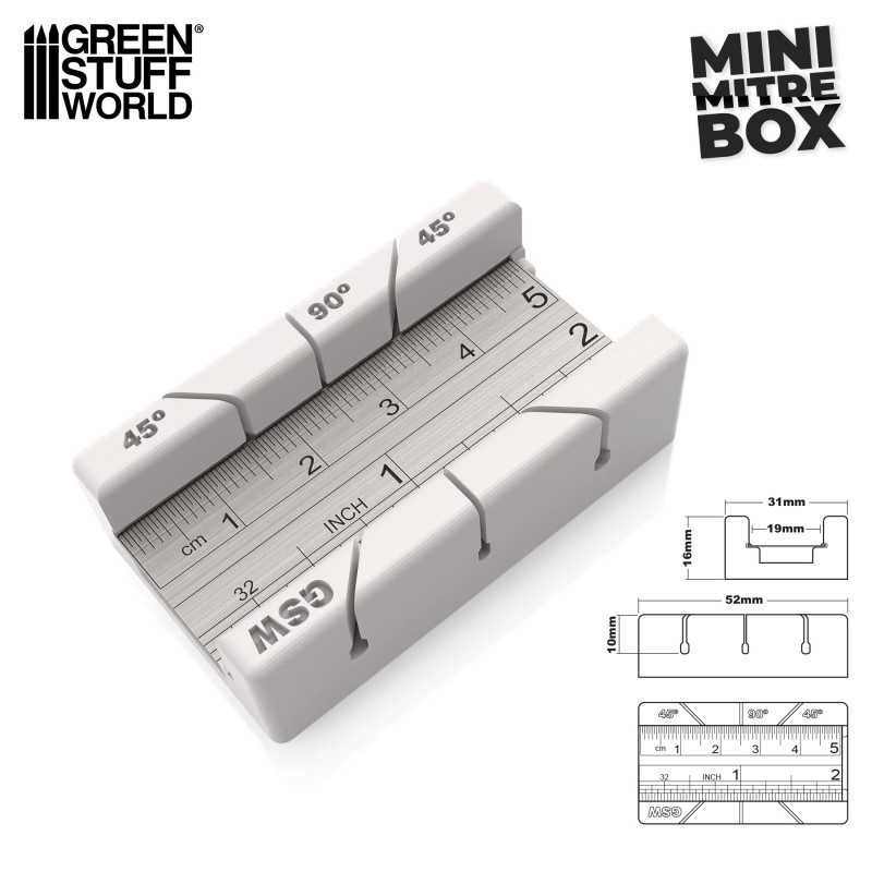 GREEN STUFF WORLD 12936 Mini Mitre Box - MİNİ ÖLÇERLİ AÇILI KESME ALETİ