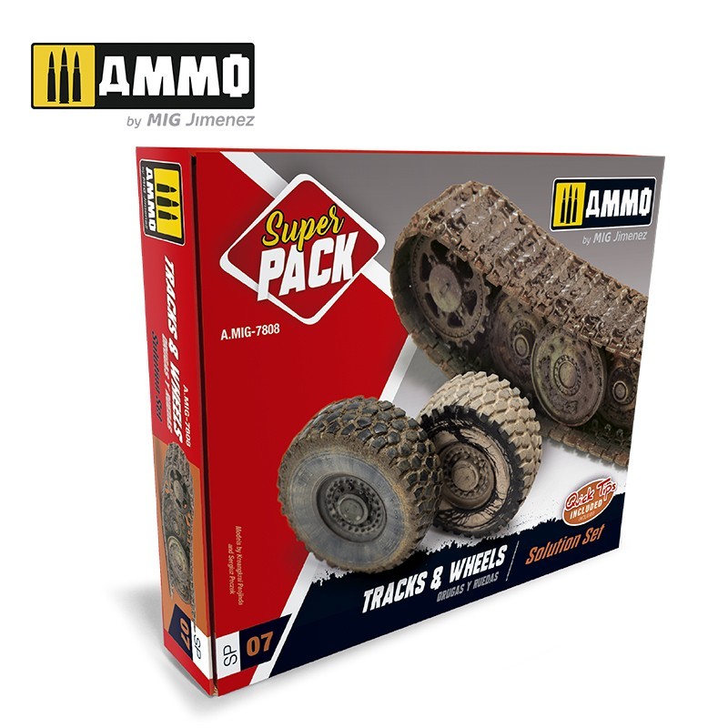 AMMO MIG 7808 SUPER PACK TRACKS & WHEELS - PALET & TEKERLEK ESKİTME SETİ