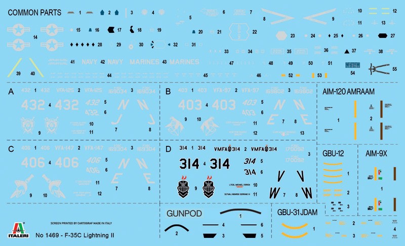 ITALERI 1469 1/72 F-35C Lightning II CATOBAR Version (%100 NEW MOULDS) SAVAŞ UÇAĞI MAKETİ
