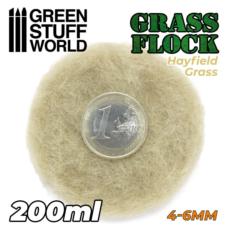 GREEN STUFF WORLD 11152 Static Grass Flock 4-6mm - HAYFIELD GRASS - 200 ml
