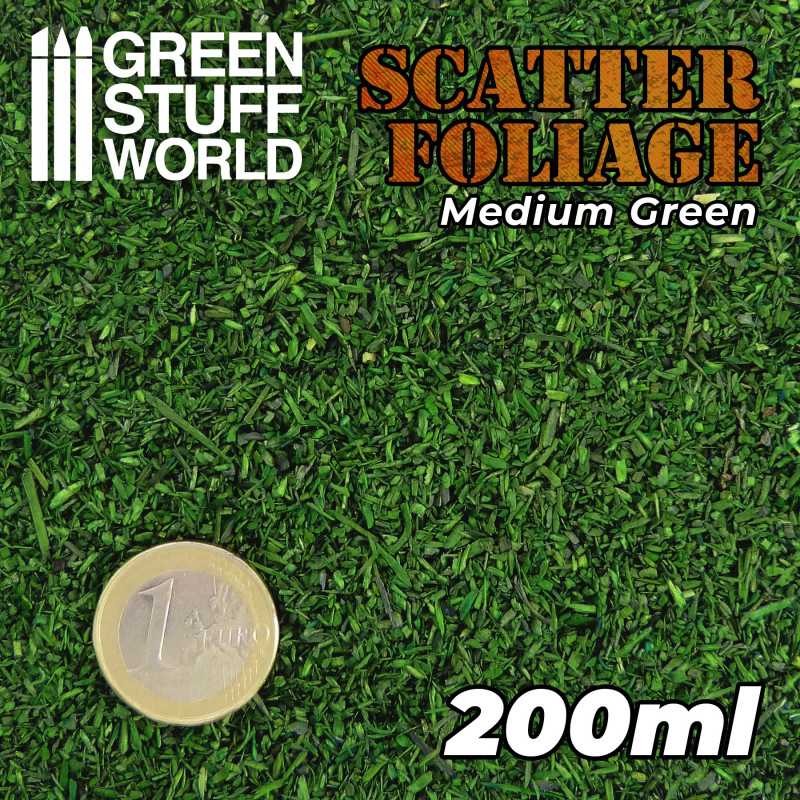 GREEN STUFF WORLD 11176 Scatter Foliage - Medium Green - 200 ml