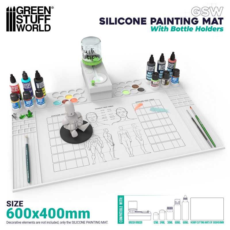 GREEN STUFF WORLD 4562 Silicone Painting Mat with Edges - Köşeli Silikon Boyama Matı