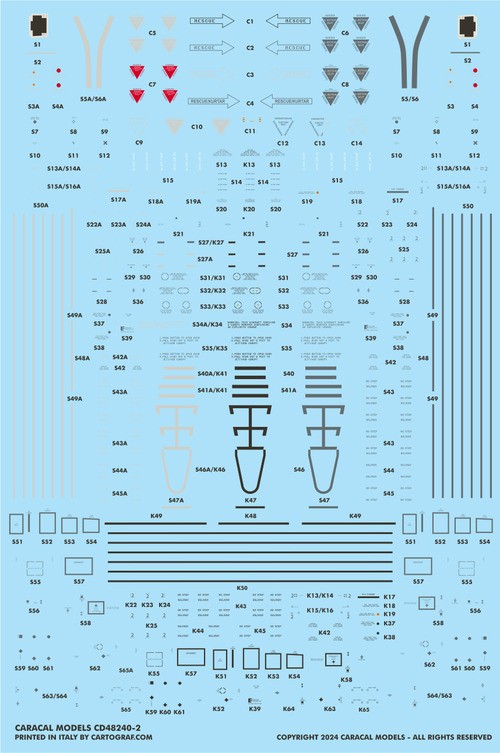 CARACAL MODELS 48240 1/48 F-16 "The Next Generation" Advanced Vipers SAVAŞ UÇAĞI MAKETİ İÇİN DEKAL SETİ