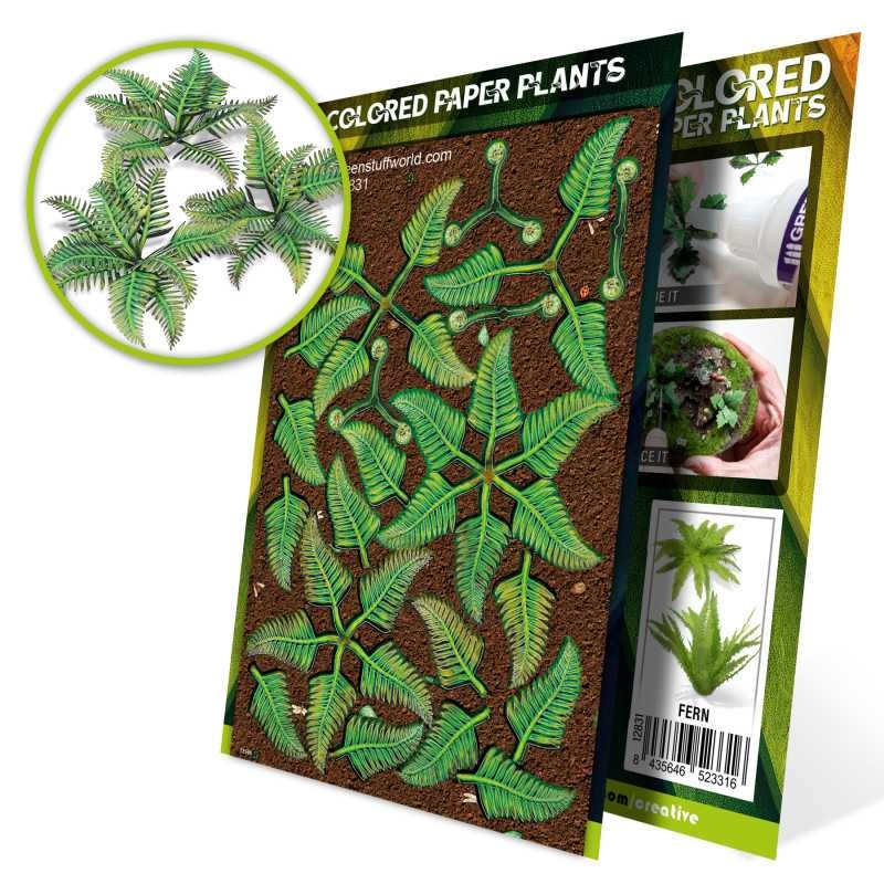 GREEN STUFF WORLD 12831 Colored Paper Plants Fern - RENKLENDİRİLMİŞ KAĞIT BİTKİLER EĞRELTİ OTU