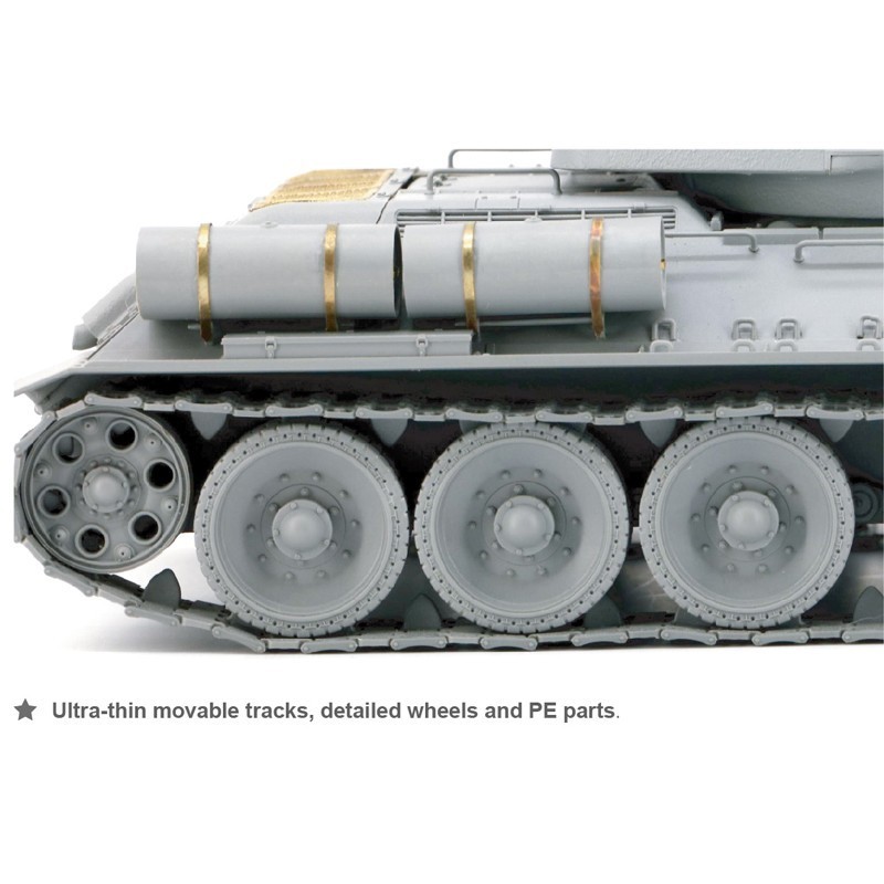 BORDER MODEL 027 1/35 T-34/85 Composite Turret 112 Plant with 5 Resin Figures, Metal Gun Barrel & Workable Tracks TANK MAKETİ