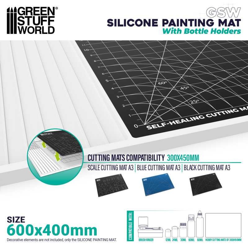 GREEN STUFF WORLD 4562 Silicone Painting Mat with Edges - Köşeli Silikon Boyama Matı