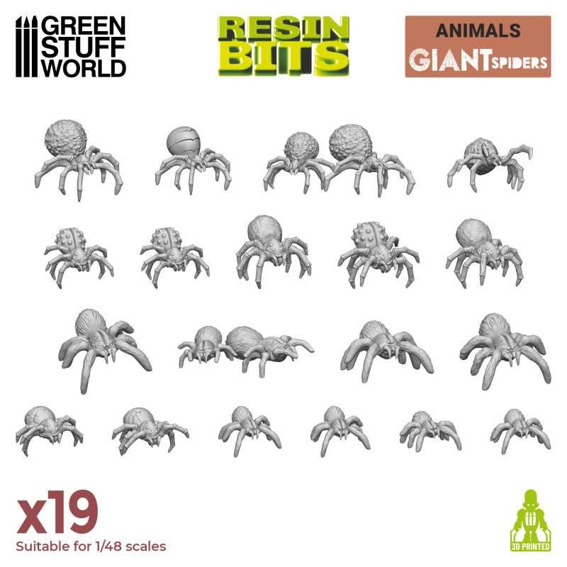 GREEN STUFF WORLD 12297 3D printed set - Big Spiders REÇİNE BÜYÜK ÖRÜMCEK SETİ
