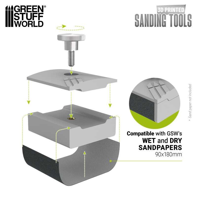 GREEN STUFF WORLD 14195 Hand Sandpaper Holder Flat - DÜZ ZIMPARA KAĞIDI TUTUCU