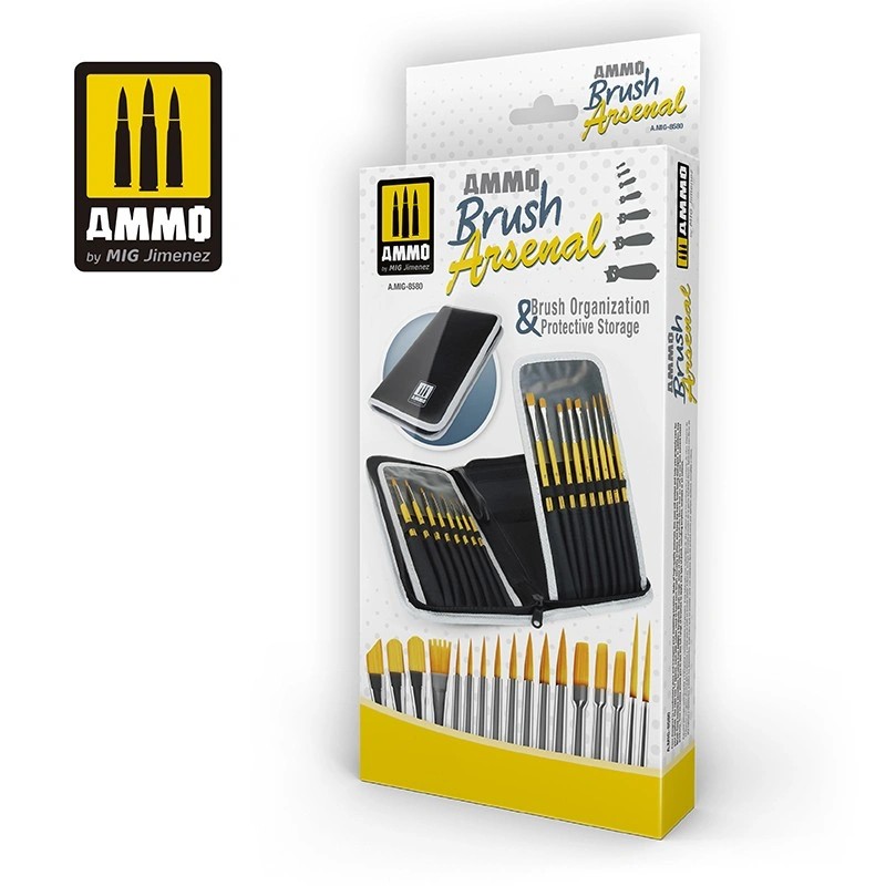 AMMO MIG 8580 Brush Arsenal - Brush Organization & Protective Storage