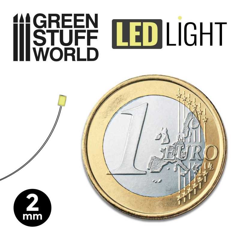 GREEN STUFF WORLD 1383 Warm White LED Lights 2mm - SICAK BEYAZ MICRO LED LAMBA