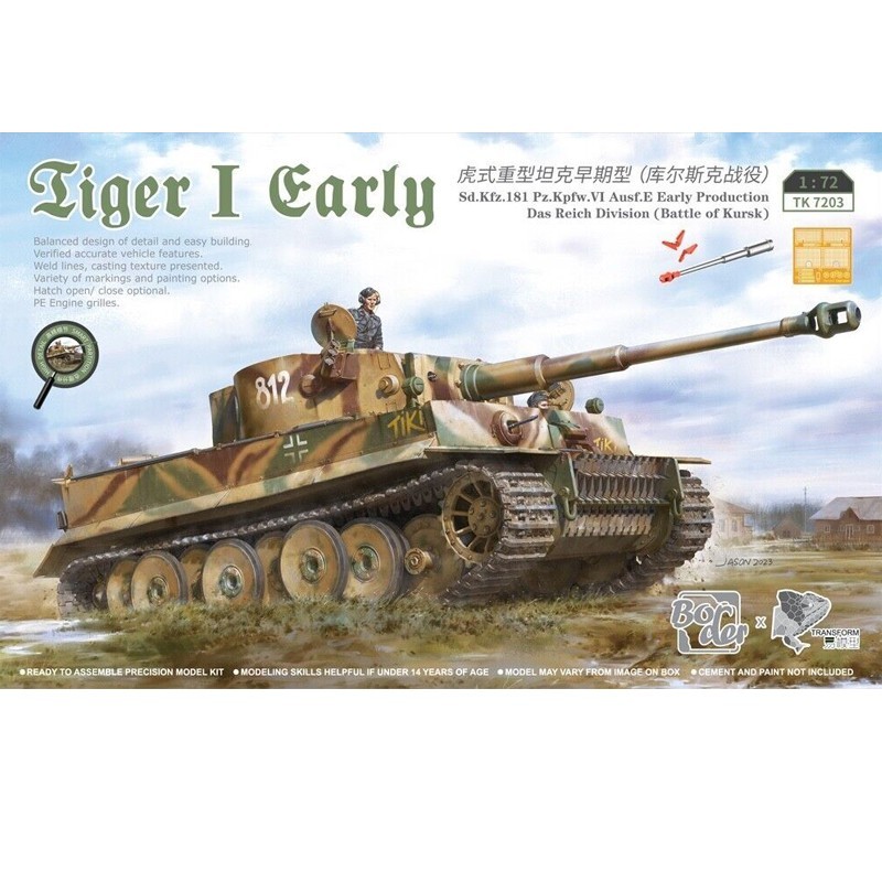 BORDER MODEL 7203 1/72 Tiger I Early of Das Reich Division (Battle of Kursk) Tank Maketi