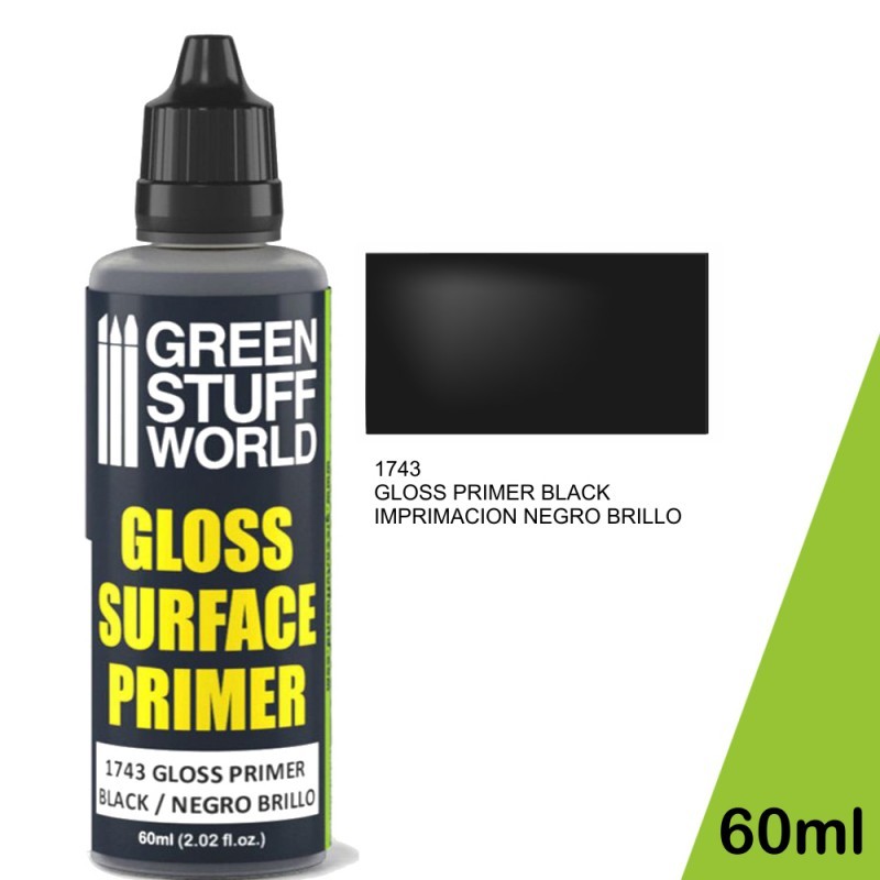 GREEN STUFF WORLD 1743 Gloss Surface Primer 60ml Black ASTAR BOYASI - PARLAK SİYAH