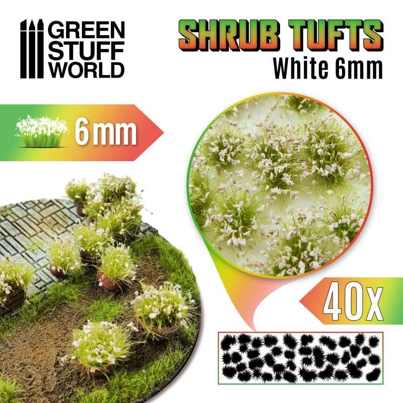 GREEN STUFF WORLD 1307 SHRUBS TUFTS – 6MM SELF-ADHESİVE – WHITE