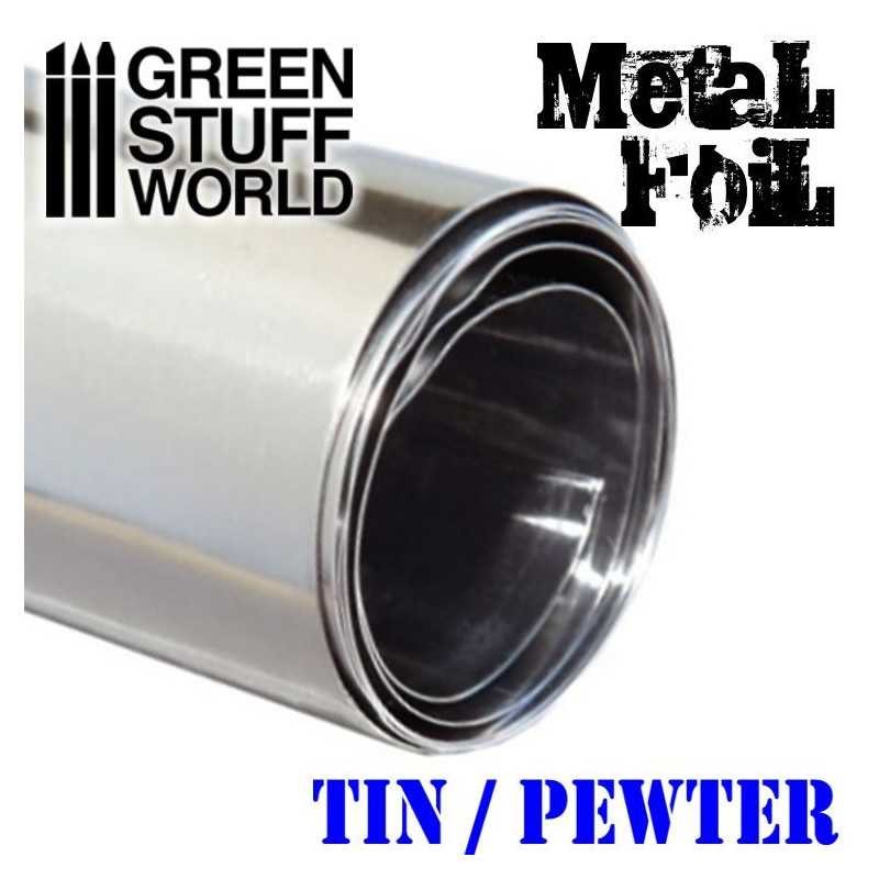 GREEN STUFF WORLD 9246 Flexible Metal Foil - TIN / PEWTER