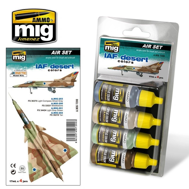 AMMO MIG 7200 IAF DESERT COLORS İSRAİL HAVA KUVVETLERİ BOYA SETİ
