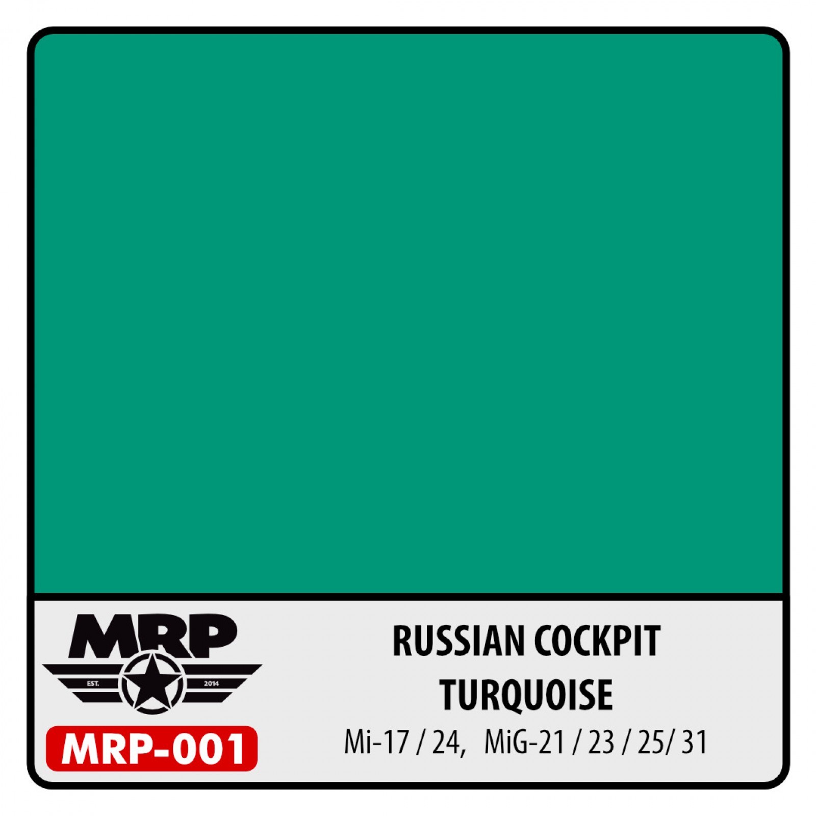 MR PAINT 001 RUSSIAN TURQUOISE COCKPIT - RUS UÇAKLARI KOKPİT YEŞİLİ 30ml LAKER MAKET BOYASI