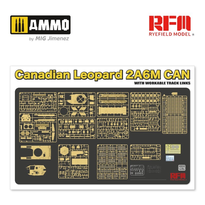 RYE FIELD MODELS 5076 1/35 Canadian Leopard 2A6M CAN with workable track links TANK MAKETİ