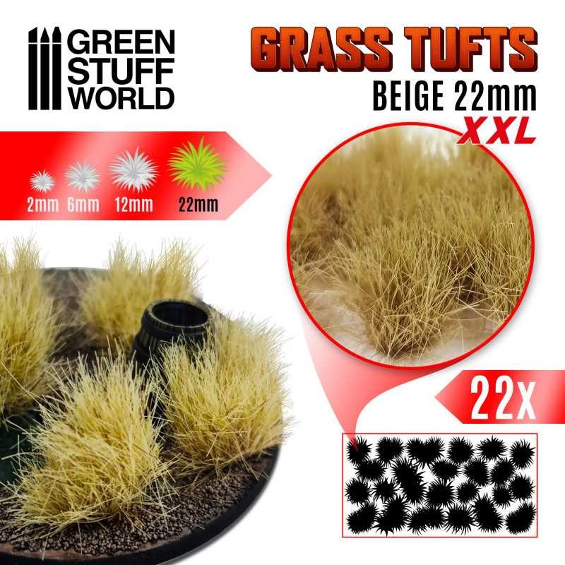 GREEN STUFF WOLRD 11450 Grass TUFTS XXL 22mm self-adhesive BEIGE - 22MM BEJ ÇİM ÖBEĞİ