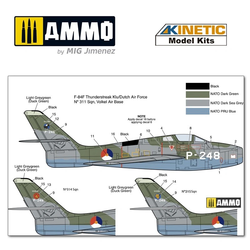 KINETIC MODEL 48068 1/48 F-84F Thunderstreak Savaş Uçağı Maketi