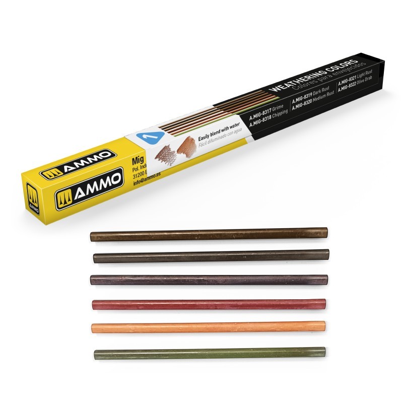 AMMO MIG 8338 LOCK N LOAD Weathering Colors - ESKİTME RENKLERİ KALEM UCU