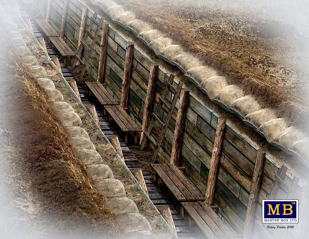 MASTER BOX  1/35 35174 The Trench. WWI & WWII Era - AHŞAP SİPER MAKETİ