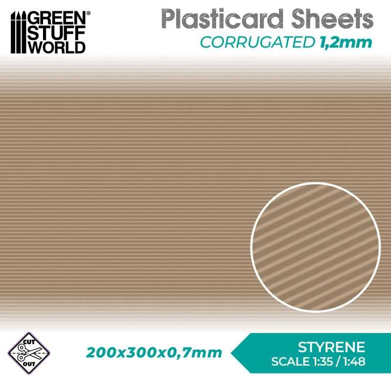 GREEN STUFF WORLD 5065 Plasticard Corrugated - Oluklu Plastik Levha