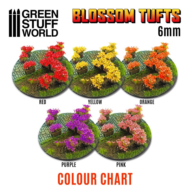 GREEN STUFF WORLD 11336 BLOSSOM TUFTS 6MM SELF-ADHESİVE PINK FLOWERS – 6MM PEMBE ÇİÇEKLER