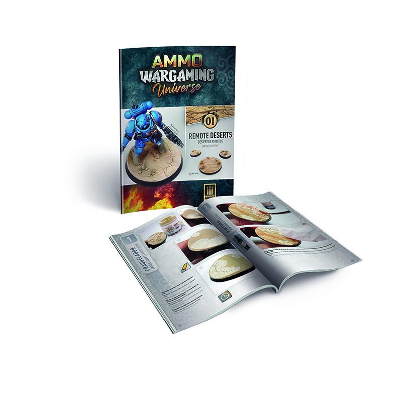 AMMO MIG 6920 WARGAMING UNIVERSE Book 01 Remote Deserts - ISSIZ ÇÖLLER ZEMİN YAPIM TEKNİKLERİ KİTABI