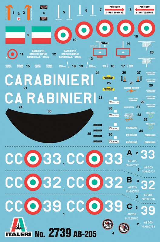 ITALERI 2739 1/48 AB 205 ARMA DEI CARABINIERI GENEL MAKSAT HELİKOPTERİ MAKETİ