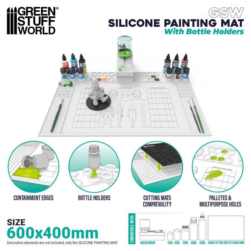 GREEN STUFF WORLD 4562 Silicone Painting Mat with Edges - Köşeli Silikon Boyama Matı