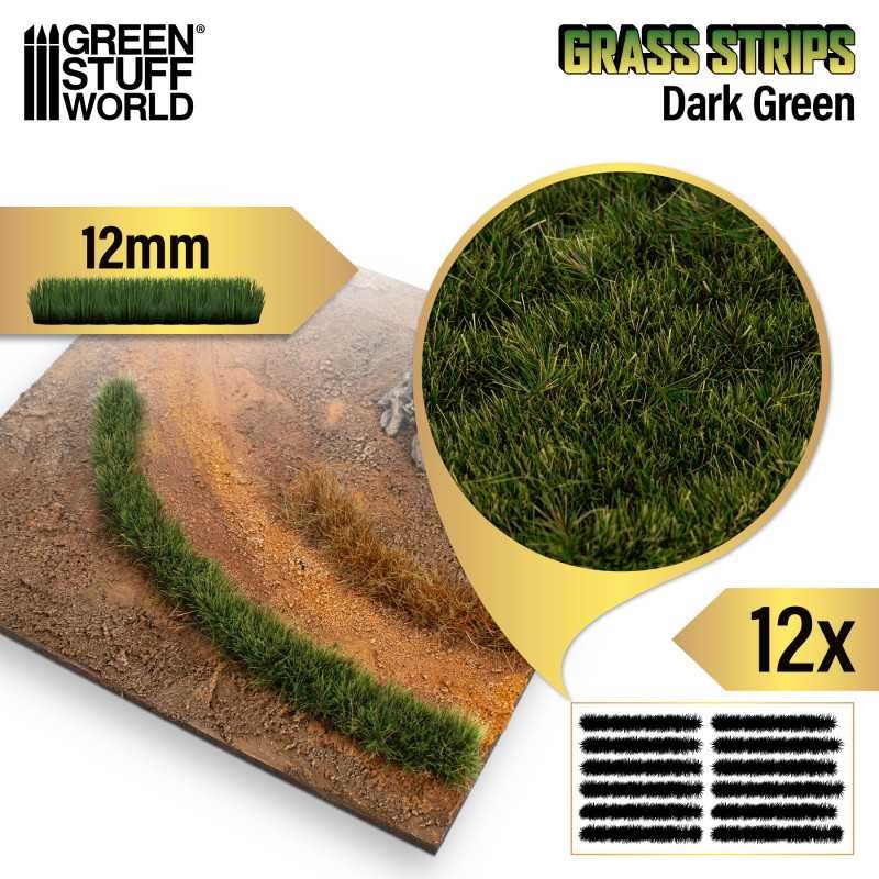 GREEN STUFF WORLD 13446 Grass Strips 12 mm - Dark Green